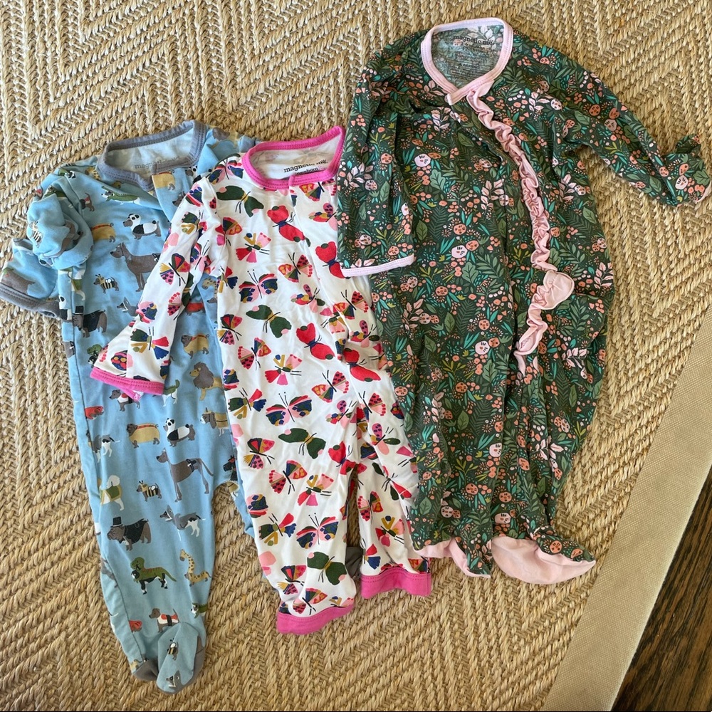 Bundle of three like new magnetic me onesies